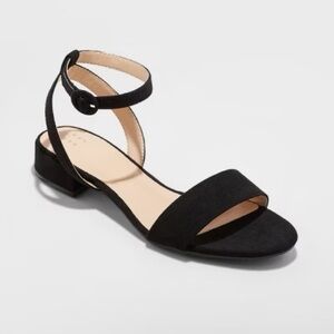 A New Day Black Suede Sandal with Ankle Strap